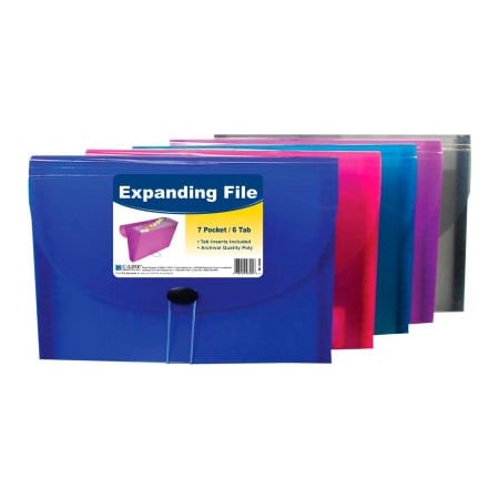 C-Line Products 7-Pocket Letter Size Expanding File, Assorted Color, 12 Clipboards/Set 58300-DS
